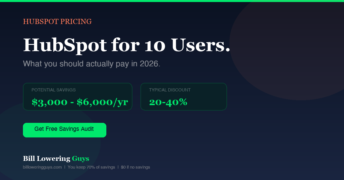 HubSpot Pricing for 10 Users (2026): What You Should Actually Pay ...